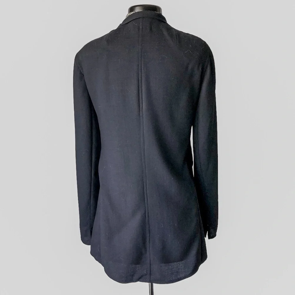 Akris + Bergdorf Goodman Wool Blazer Navy Blue Size 8